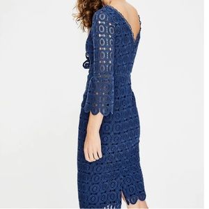 Boden Rhiannon Blue Lace Midi Dress Size 6 R